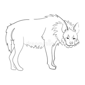 品牌 着色 宠物 绘画 哺乳动物 非洲 轮廓 危险的 鬣狗