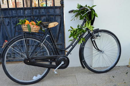 水果 市场 篮子 自行车 作物 自然 魅力 怀旧 形象 复兴