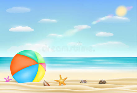 沙滩球和手提箱图片
