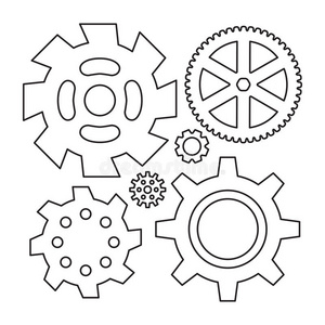 齿轮或齿轮图标矢量插图