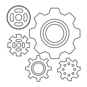 齿轮或齿轮图标矢量插图