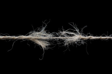 磨损的绳子磨损的绳子准备断裂照片