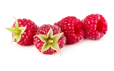 ripe raspberries isolated on white background close up 