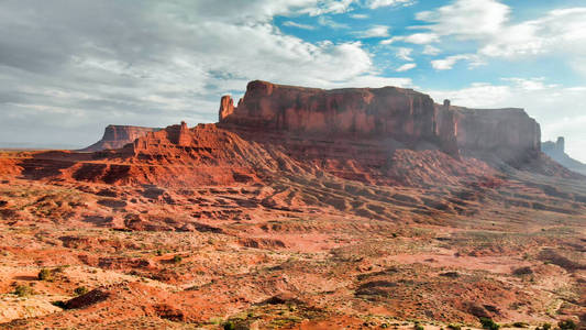 Amazing aerial view of Monument Valley in the Colorado Plateau, 