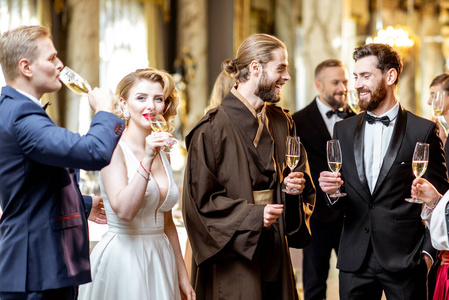 Elegant people during a celebration indoors