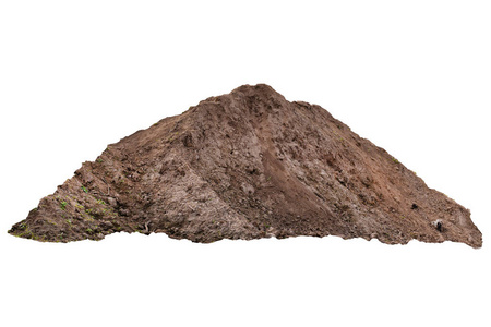 白底绿化土堆照片
