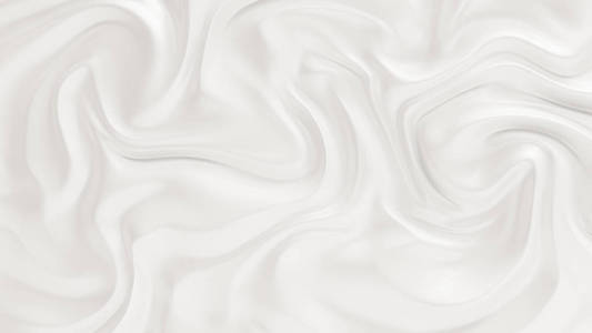 Elegant white background with flowing fabric waves. 3d illustrat