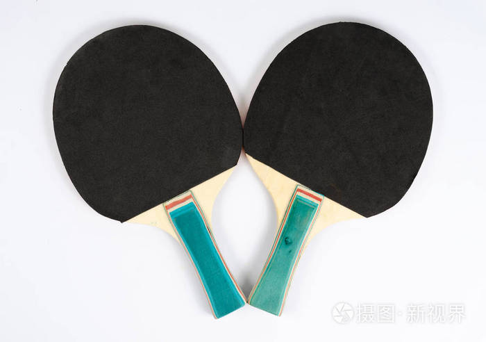 blackpingpongpaddlesetonwhitebackground