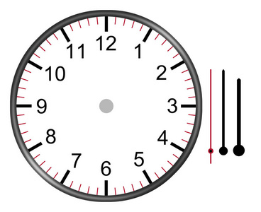 时钟插图面与数字时分秒针