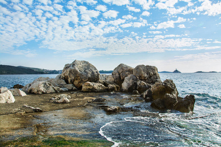 旅行 假期 海岸 海滩 自然 悬崖 巴尔干半岛 旅游业 天空