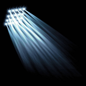 体育赛事.场景,舞台灯光与彩色聚光灯.3d插图.照片