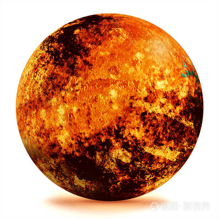 太阳系火星行星高分辨率图像显示了太阳系的行星三维插图