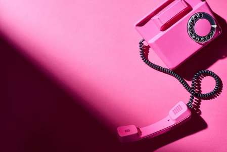 数字 粉红色 连接 复制空间 阴影 通信 电话 复古的 手机