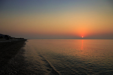 黄昏 美丽的 海洋 海湾 夏天 日落 傍晚 日出 旅行 地平线