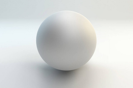 白色背景上的白色球体。球体模型。三维插图