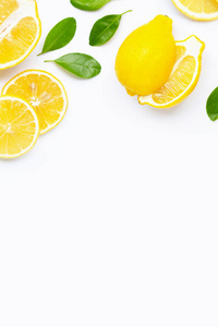 Lemon  isolated on white background. 