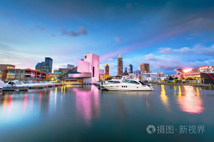 美国俄亥俄州克利夫兰市中心城市天际线