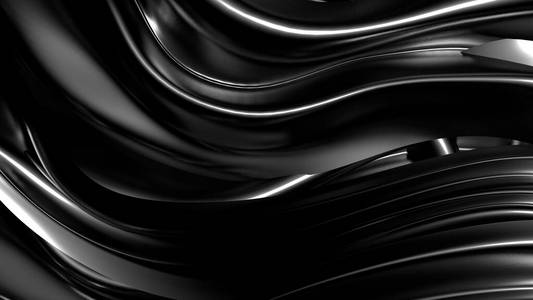 美丽时尚的黑色背景与褶皱，窗帘和漩涡
