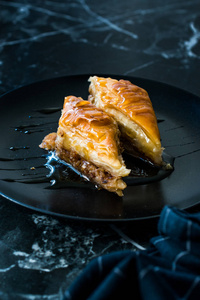 Homemade Turkish Dessert Organic Baklava with Honey 