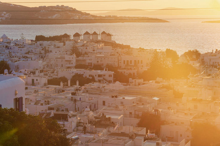 希腊米科诺斯美丽的日落图片