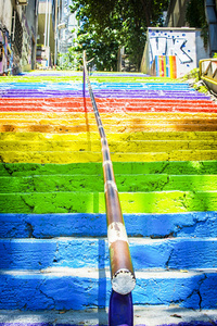 彩虹 复制空间 幻想 台阶 楼梯 乐趣 颜色 自由 特写镜头