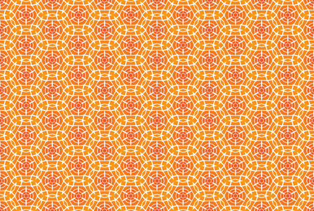 无缝几何图案。使用渐变色，橙色，白色