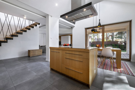 Modern interior design  open space kitchen 