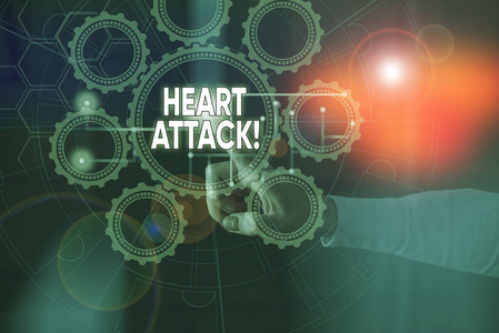 手写文字心脏病发作。概念意义突发性冠状动脉血栓形成致死亡图片系统网络方案现代科技智能设备。