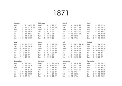 1871年日历
