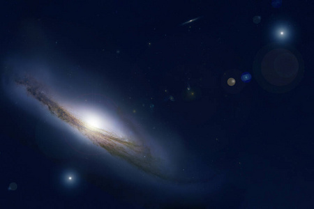 一个美丽的星系，有星星星云和辉光。这张图片的元素是由美国宇航局提供的。