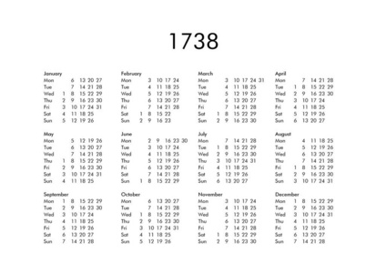 1738年日历