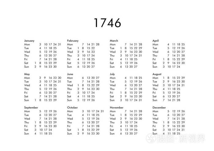 1746年日历