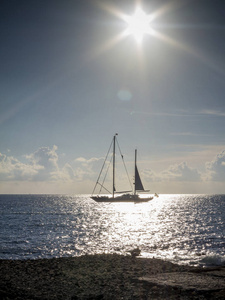 旅游业 自然 帆船 旅游 周末 冒险 假日 日落 浮动 闲暇