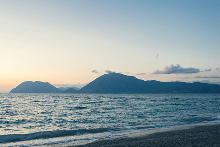 海景 美女 天堂 波动 旅行 美丽的 海岸 海洋 太阳 地中海