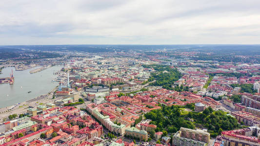 Gothenburg, Sweden. Panorama of the city and the river Goeta Elv