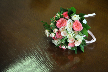 庆祝 新娘 美丽的 花的 美女 花束 开花 粉红色 婚礼