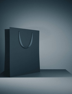 Empty black shopping bag