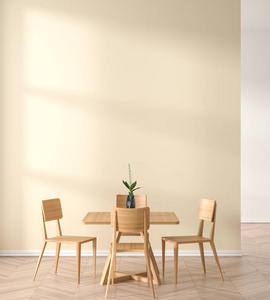 Empty wall mock up in modern dining room