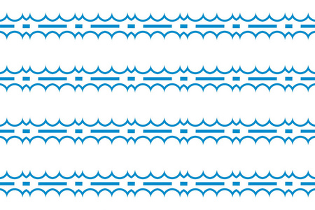 无缝几何图案。蓝色，白色。