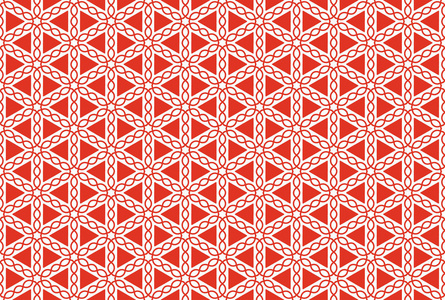 无缝几何图案。红色，白色。