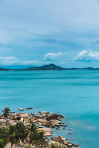 在泰国的KoSamui，从视角看多云的海洋