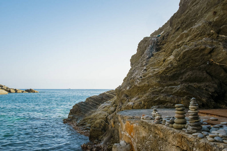 海湾 海景 和谐 海岸 夏天 平衡 天空 旅游业 意大利