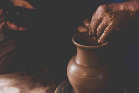 艺术家 人类 特写镜头 主人 工匠 技能 花瓶 压力 陶器