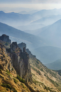 从乌克兰的Chornogora ridge俯瞰美景。