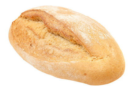白色背景上孤立的小麦面包