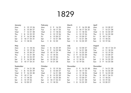 1829年日历