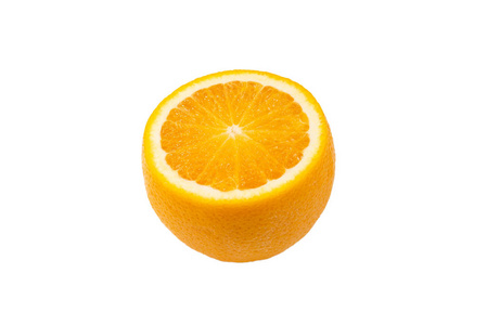 Half orange isolated on white background. 