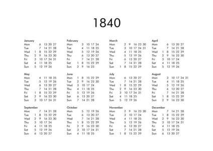 1840年日历