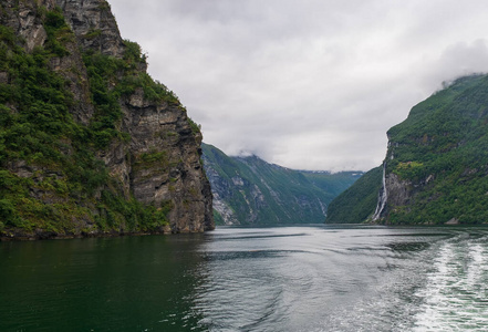 挪威geirangerfjord的自然景观。2019年7月