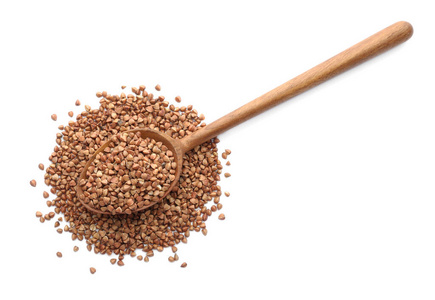 白底生荞麦粒，俯视图